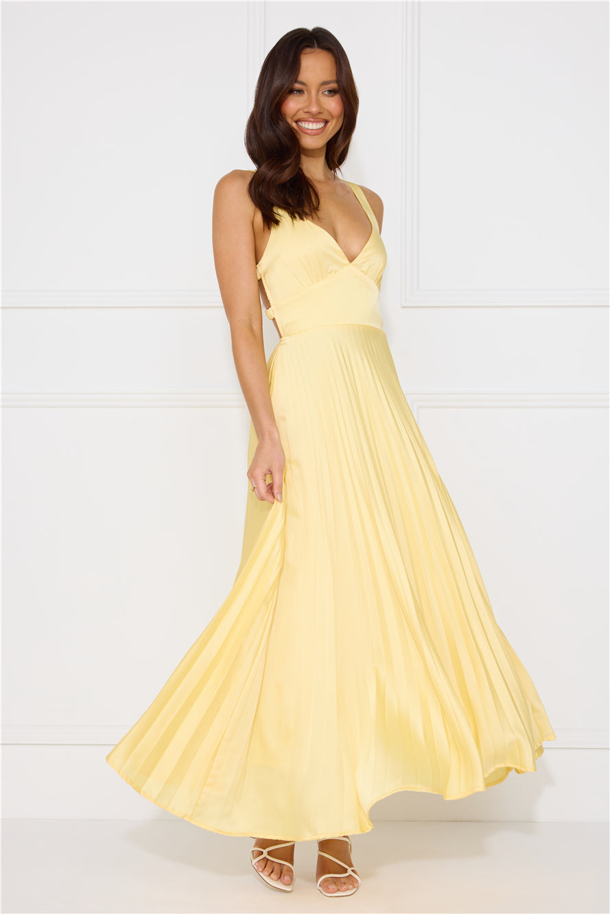Lucy | Pleated V-Neck Maxi Dress